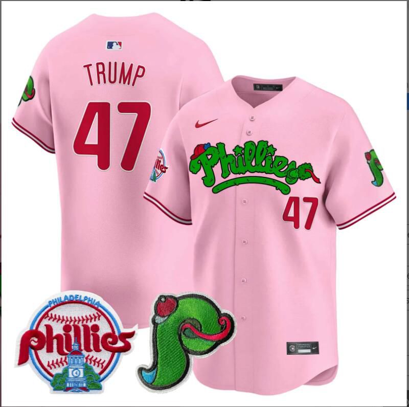 Men Philadelphia Phillies #47 Trump pink Limited 2024 MLB Nike jersey->indianapolis colts->NFL Jersey
